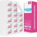 QYH Premium Matte Printable Vinyl Sticker Paper, 240 Sheets White Waterproof Vinyl for Inkjet & Laser Printers, Bulk Stickers for Small Business, Compatible with Cricut - 8.5x11