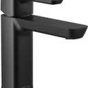 Delta Modern Matte Black Bathroom Faucet 1 Hole, Single Hole Bathroom Sink Faucet for Vanity, Push-Pop Drain Assembly, Matte Black 581LF-BLGPM-PP