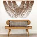 Large Macrame Wall Hanging Brown Die-Dyed 59.00" W x 31.00" L Boho Wall Decor Yarn Tapestry Craftsmanship Home Macrame Wall Decor