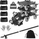 LOYAL TIGER Furniture Dolly & Movers 4Pack 3000lbs  Heavy Duty Interlocking Furniture Sliders with No Scratch Design, Safe for Hardwood Floors, for Sofa/Refrigerator/Piano Moving (Black, 7in)