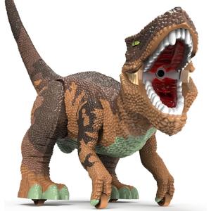 Large Dinosaur Toys for Kids 3-9, Big Dinosaur Tyrannosaurus rex Figure Toy Belly Storage, Gliding Wheels, Lights Sounds & Mist Spray T-Rex That eats Toy for Boys Gift.. (Dark Blue) (Brown), Medium