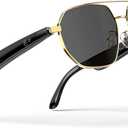 AI Smart Glasses with Chat GPT, AI Translation Glasses with 164 Language, Classic Aviator Sunglasses with Voice Assistant/AI Calling, IP65 Waterproof, Multifunctional Smart Glasses for Men Women