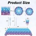 Frozen Party Plates Supplies, Blue and Purple Snowflake Winter Wonderland Disposable Tableware for Christmas Winter Holiday New Year Birthday Party Supplies Decorations, Serve 24