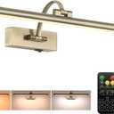 Tassuowell Antique Bronze Picture Light, 23.6 Inch Remote Control Painting Lights for Wall Cordless, 3CCT Dimmable Wall Lights for Pictures, Rechargeable Art Light for Pictures On Wall with Timer