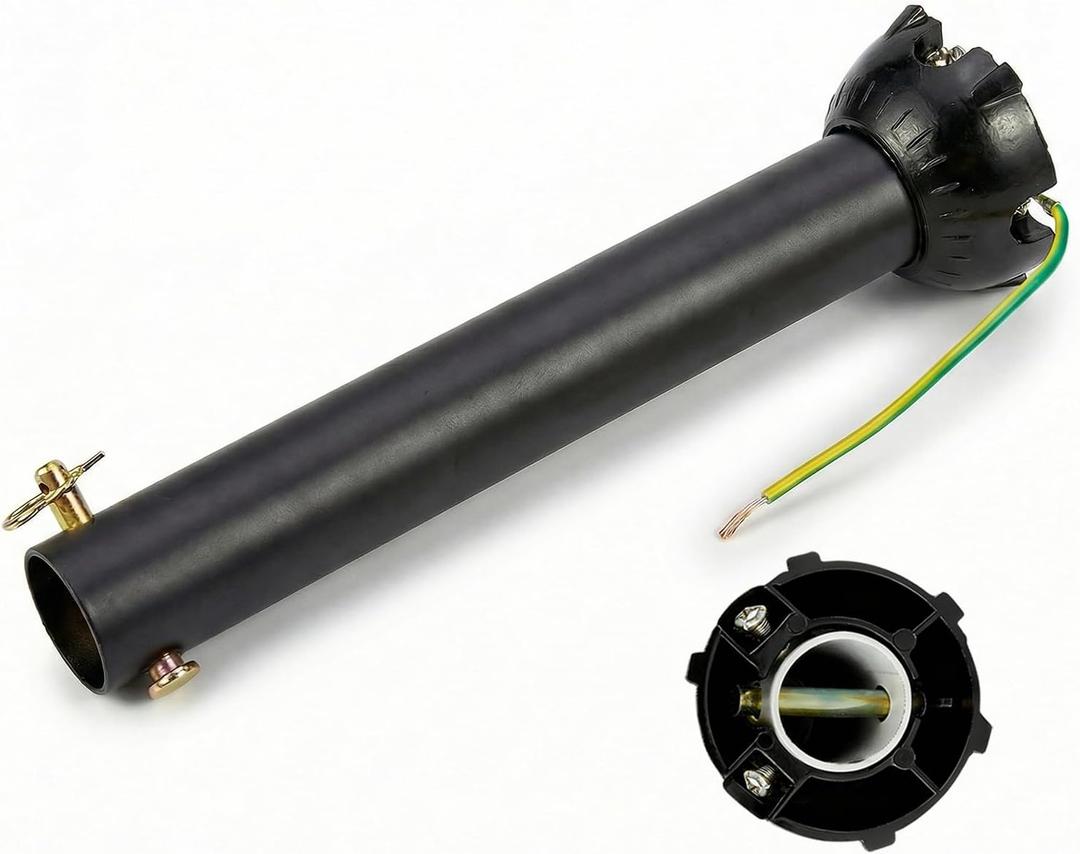 Ceiling Fan Extension Rod,Ceiling Fan Downrod with Ball Head,Downrod Extension for Fan, Outside Diameter, Boom Suitable for a Wide Range of (black, 18 Inch)