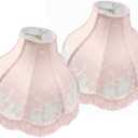 Royal Designs, Inc. VS-1001-11PNK-2 Victorian Scalloped Fringe Lamp Shade, 3.5 x 11 x 9, Pink, 2-Pack, No Assembly Required