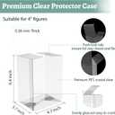 100 Pack Clear Protectors Case Compatible with Funko Pop Protector Case for 4 Inch Figures Collectibles Heavy Duty Crystal Plastic Protector Cases with Protective Film Locking Tabs Auto-Lock Bottom