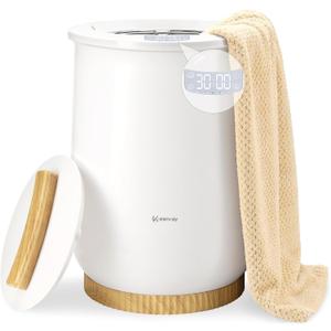 Keenray Upgraded Towel Warmer Bucket, Large Towel Warmer with 3 Heating Modes, Heat Time 30/45/60/90 Min Adjustable and Up to 24 Hour Delay Timer, Towel Heater for Oversize Bathrobes Blankets, CL1Plus (Clear White)