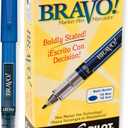 PILOT Bravo Liquid Ink Marker Pens, Bold Point, Blue Ink, 12-Pack (11035)