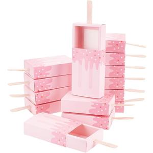 PH PandaHall Paper Ice Cream Shape Gift Boxes, 20 pcs 3.6x2 Inch Mini Cartoon Candy Folding Paper Box Party Favor Candy Box for Halloween Birthday Wedding, Pink