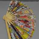 Weysat Tarot Card Hand Fan Rave Fan Fortune Teller Decor Oversized Folding Bamboo Witchy Gifts for Women Gypsy Cosplay EDM Music Gala Festival Mystic Accessories(Novel)