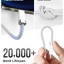 3 x USB C to C Cable StayCable with Organizer Magnetic Holder 5FT, 60W Fast Charging Braid Type-C Charger Data Cord, for iPhone 17/16/15 Laptop Car Desk Nightstand Cable Management Original Design (White)