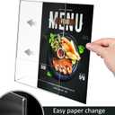 8.5x11 Inches Acrylic Sign Slant Back Holder, Plastic Display Stand,Brochure Holder, Table Top Sign Holder For Office, Home, Store, Restaurant (4pack)