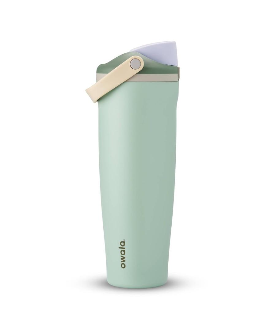 Owala FreeSip Sway Insulated Stainless Steel Water Bottle with Two-Way Spout, Built-In Straw and Bucket Handle, Made for Travel, School, and Sports, 40oz, BPA Free, Leak Proof, Eucalyptus