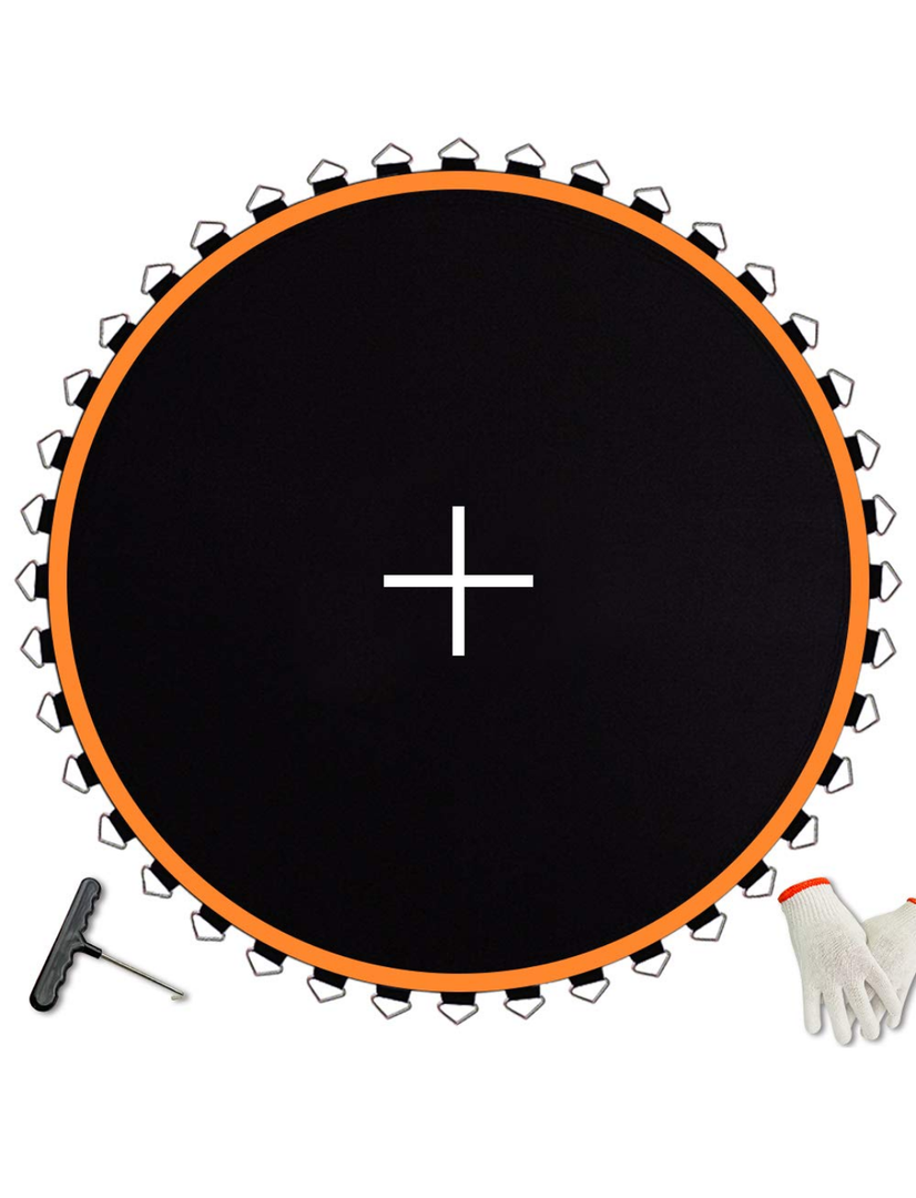 Trampoline Mat, Fits 14 ft Frame, with 72 V-Rings Fits 5.5 inch, Trampoline Mat Replacement(Mat Dia:150in), Reinforce, UV-Resistant, with Spring Hook and Gloves, Not Include Spring