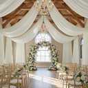 10 ft20 ft Ivory Ceiling Curtain Drapes for Weddings Parties,Wrinkle Free Polyester Draping Fabric Ivory Cream Drapery for Party Tent Canopy Hotel Banquet Hall Ceiling Decor-2 Panels 520ft