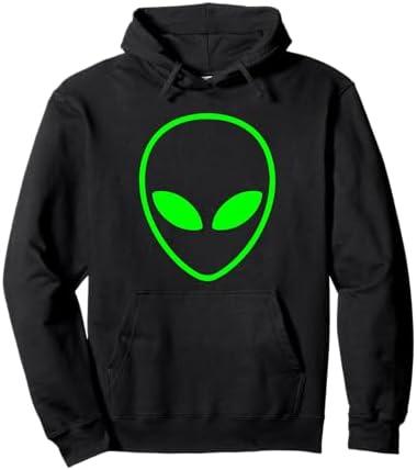 Green Alien Head Pullover Hoodie XL