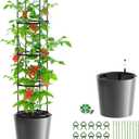 UrGROWA Tomato Planter Box with Trellis, Self Watering Rolling Raised Garden Bed with Water Level Monitor for Climbing Vegetables Plants Cage, Garden Planters Plant Pots for Plants Flowers Decor