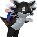 Stegosaurus Inflatable Axolotl Costume for Kids Halloween Costumes Kid Blow Up Costume Ride on Axolotl Costumes for Girls Boys Cosplay Party, Black, One Size fit for Most Kids