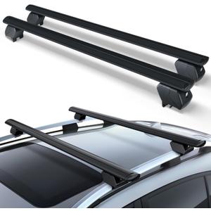 53" Universal Roof Rack Cross Bars Heavy Duty 300 LBS Crossbars Compatible with Flush & Raised Side Rails, Fit Most SUVs Vehicles, Lockable & Adjustable Crossbars Rooftop Luggage Cargo Carrier