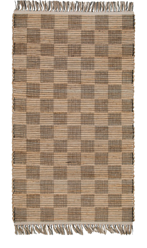 Handwoven Natural Jute Geometric Area Rug, 9'x12' – Premium 0.5-Inch Thick Carpet for Living Room, Bedroom, Dining, Kitchen, and Modern Farmhouse Décor