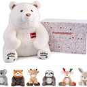 Niuniu Daddy 14" | 3.5 Pound Teddy Bear Weighted Stuffed Animal, Cuddling Polar Bear Pillowfort Plus Toys for Kids Adults, Large White Bear Body Pillow for Sleep Hugging Present Birthday Holiday
