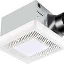 Tech Drive Bathroom Fan with Light 110 CFM, 1.2Sone No Attic access Needed Installation,Very Quiet Bath Ventilation and Exhaust Fan with LED Light 4000K 800LM, 4inch Duct,White Plastic Grille