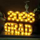Graduation Decorations 2026-2 LED Long Marquee Light Up Letters 'Grad 2026' - Class of 2026 Graduation Party Decorations Sign for Kindergarten High School College Decor Table Centerpieces Ornaments