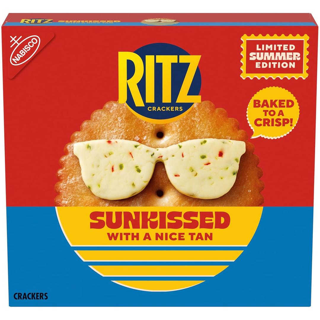 RITZ Sunkissed Crackers, Snacks for Kids and Adults, Lunch Snacks, Limited Edition, 13.7 oz, Best By Oct. 20, 2025