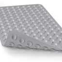 Bath Mat for Tub Shower Mat Non Slip Kids Rubber Shower Tub Mat, 100% Natural Rubber no Plastic Odors Perfect for Baby and Elder, Strong Suction Cups, Textured Mat Surface, 28 X 16 inches, Grey