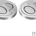 2-Pack Stainless Steel Flush Ring Pull, 2.56 x 1.18 Inch Recessed Handle with Screws for Barn/Pocket/Closet Door, Round Boat Deck Hatch Latch