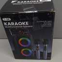 Karaoke Machine for Adults Kids, Portable Bluetooth Speaker with 2 Wireless Microphones, TWS Mode & LED Light, 10H Battery PA System Stage Monitors,Home Party Outdoor Birthday Easter Gifts(Black)