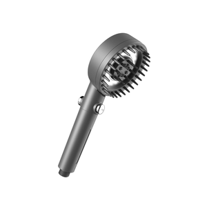 Filtered Shower Head with Handheld, High Pressure 4 Spray Mode Showerhead with Filters, Water Softener Filter Beads for Hard Water with ON/OFF Switch for Pets - Removes Chlorine (Gray) Deep Gray