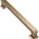 Alzassbg 6 Pack Champagne Bronze Cabinet Pulls, 6-1/4 Inch(160mm) Hole Centers Cabinet Handles Square Kitchen Hardware for Cabinets AL3046TGP