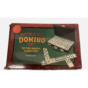 Kicko Domino Set  28 Pieces Double Six Classic Dominoes in Durable Wooden Brown Box  Fun Mini Board Game for 24 Players  Ideal for Boys, Girls, Adults  Family Game Night and Vintage Party Games