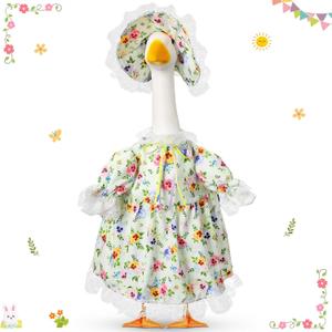 Goose Outfit Flower Lawn Porch Goose Clothes for 23" Large Statue Outdoor Patio Yard Lawn Art Decoration(Floral)