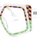 Zeelool Oversized Eyeglasses Frames for Women Geometric Blue Light Glasses Non Prescription Eyewear Frames