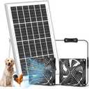 Solar Exhaust Fan, 20W Waterproofed IP68 Solar Panel + Two 4.72" Ventilation Vent Fan, Solar Powered Fan Kit, High Speed Solar Powered Exhaust Fan for Shed, Chicken Coop, Greenhouse, Dog House