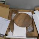 VASAGLE MAEZO Collection - Side Table, 2-Tier Small Round End Table, Nightstand with Tapered Legs, Curved Transitions, for Small Spaces, Living Room, Bedroom, Rustic Walnut ULET283T41