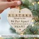 3 x Sister Christmas Ornament 2025 - Xmas Gifts for Sisters Far Away on Birthday, Unique Bestie Soul Sister Gifts for Women, Cute Friendship Ornament for Christmas Tree Decorations