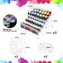 2 Pcs Clear Acrylic Paint Organizer Rack with Brush Holder, 7 Layer Acrylic Paint Tube Organizer, Snap-On Craft Organizers and Storage for Versatile Storage, No-Tools Setup & Quick Access (2 Set)