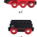 BRIO World Battery-Operated Steaming Train - 3-Piece Motorized Train Engine for Wooden Track with Lights and Kid-Friendly Steam - Interactive Play with Forward/Reverse - for Kids 3 & Up