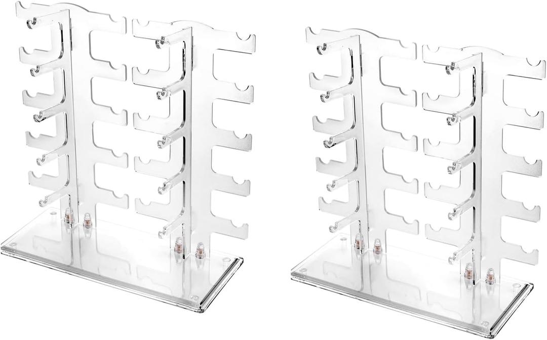 Lamoutor 2Pcs Sunglasses Rack Holder Glasses Display Stand Transparent
