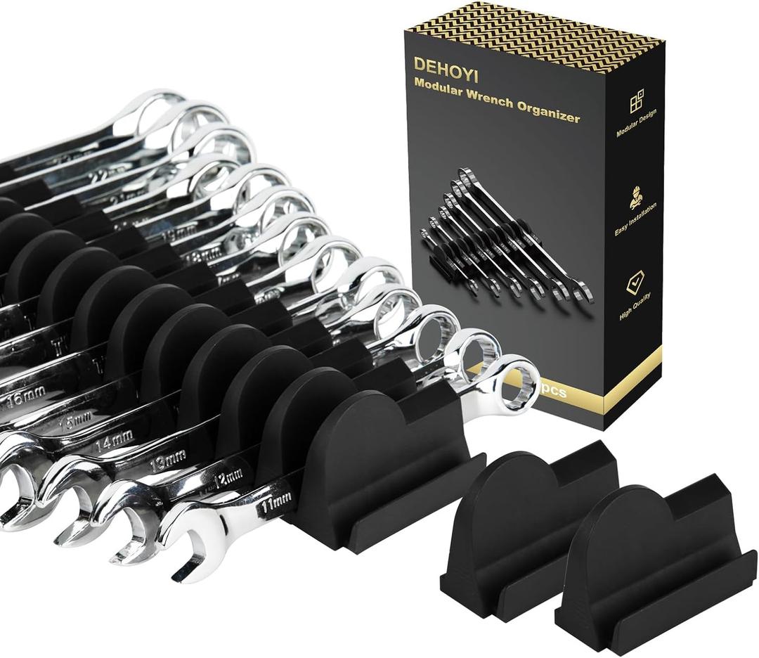 DEHOYI 40 pcs Modular Wrench Organizers for Tool Drawers - Wrench Rack with Metric&SAE Labels, Perfect Tool Storage Holder. Gift for father, brother and boyfriend (Black without Magnet) DEHOYI 40 pcs Modular Wrench Organizers for Tool Drawers - Wrench Rack with Metric&SAE Labels, Perfect Tool Storage Holder. Gift for father, brother and boyfriend (Black without Magnet)