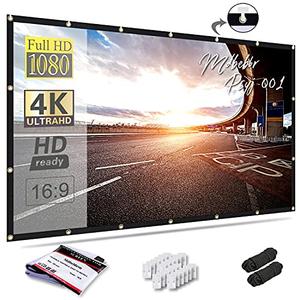 Mdbebbron 120 inch Projector Screen 16:9 Foldable Anti-Crease Portable Projector Movies Screens for Home Theater Outdoor Indoor Support Double Sided Projection : Electronics