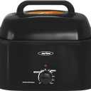 Sunvivi Roaster Oven, Electric Roaster Oven with Viewing Lid, 28lb 24-Quart Turkey Roaster with Unique Defrost/Warm Function, Large Roaster with Removable Pan & Rack, Stainless Steel, Black