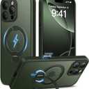 Dibrell Magnetic for iPhone 16 Pro Max Case, [Unbreakable & Magnetic Stand] [Military-Grade Protection] [Compatible with MagSafe] Slim Translucent Matte Shockproof Phone Cover, Deep Green