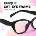 SODQW Trendy Blue Light Blocking Glasses for Women Square Frame Reduce Eyestrain Computer Glasses (A01- Black Frame)