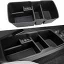 MARCHFA Center Console Lower Organizer Tray Compatible for Kia EV6 Accessories 2026 2025 2024 2023 Armrest Bottom Storage Box (Black)