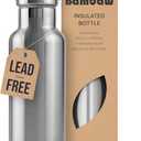 Bambaw Metal Insulated Water Bottle 16 oz | Stainless Steel Water Bottle Insulated | Reusable Water Bottle | Vacuum Insulated Water Bottle | Hot Water Bottle | Metal Water Bottle | Water Bottle 500 ml (Silver)